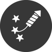 Firecracker Glyph Inverted Icon vector