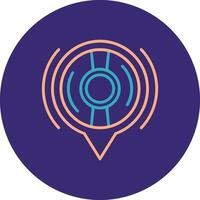 Music Line Two Color Circle Icon vector