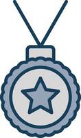 Medal Line Filled Grey Icon vector