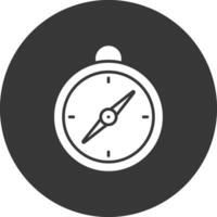 Compass Glyph Inverted Icon vector