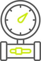 Pressure Gauge Line Two Color Icon vector