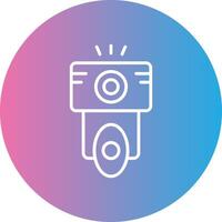 Camera Flash Line Gradient Circle Icon vector