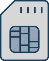 Sd Card Line Filled Grey Icon vector