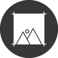 Crop Glyph Inverted Icon vector