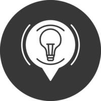 Bulb Glyph Inverted Icon vector