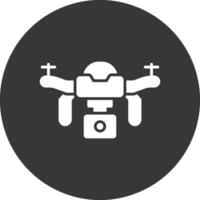 Drone Glyph Inverted Icon vector