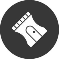 Sharpener Glyph Inverted Icon vector