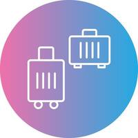 Suitcases Line Gradient Circle Icon vector