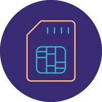 Sd Card Line Two Color Circle Icon vector