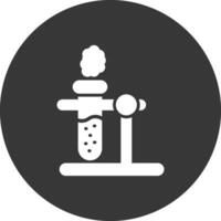 Test Tube Glyph Inverted Icon vector