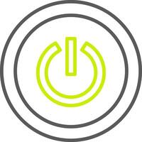 Power Button Line Two Color Icon vector