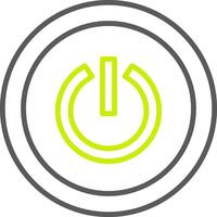 Power Button Line Two Color Icon vector