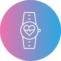 Heart Rate Monitor Line Gradient Circle Icon vector