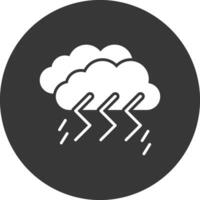 Thunder and Lighning Glyph Inverted Icon vector