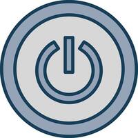 Power Button Line Filled Grey Icon vector