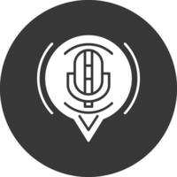 Microphone Glyph Inverted Icon vector