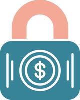 Padlock Glyph Two Color Icon vector