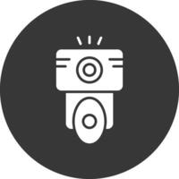 Camera Flash Glyph Inverted Icon vector