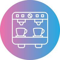 Coffee Machine Line Gradient Circle Icon vector