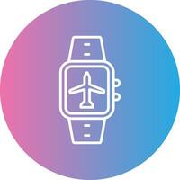 Airplane Mode Line Gradient Circle Icon vector