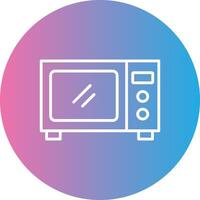 Microwave Line Gradient Circle Icon vector