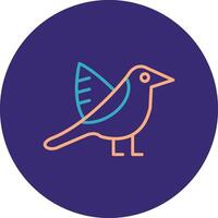 ornitología línea dos color circulo icono vector