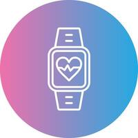 Heart Rate Monitor Line Gradient Circle Icon vector