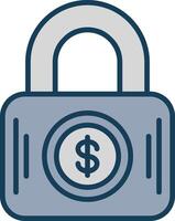 Padlock Line Filled Grey Icon vector