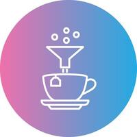 Coffee Filter Line Gradient Circle Icon vector