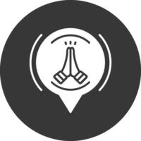 Prayer Glyph Inverted Icon vector