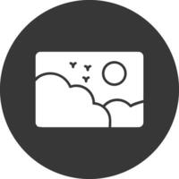Picture Glyph Inverted Icon vector