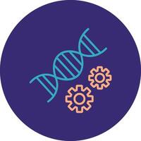 Genetics Line Two Color Circle Icon vector