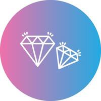 Diamond Line Gradient Circle Icon vector