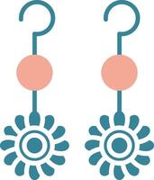 Earrings Glyph Two Color Icon vector