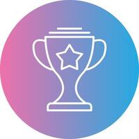 Trophy Line Gradient Circle Icon vector