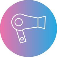 Hairdryer Line Gradient Circle Icon vector