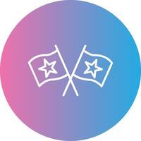 Flags Line Gradient Circle Icon vector