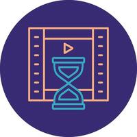 Duration Line Two Color Circle Icon vector