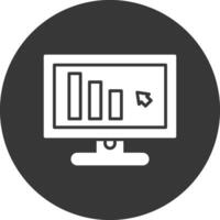 Monitor Glyph Inverted Icon vector