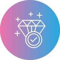 Diamond Line Gradient Circle Icon vector