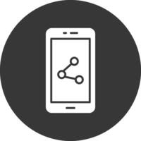 Mobile Phone Glyph Inverted Icon vector