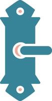 Door Handle Glyph Two Color Icon vector