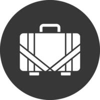 Suitcase Glyph Inverted Icon vector