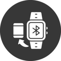 Synchronize Glyph Inverted Icon vector