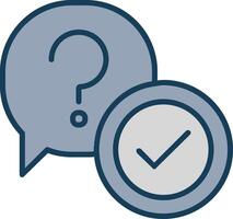 Question Line Filled Grey Icon vector