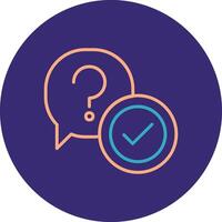 Question Line Two Color Circle Icon vector