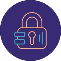Padlock Line Two Color Circle Icon vector