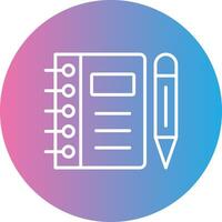 Notebook Line Gradient Circle Icon vector