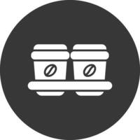 Coffee Cups Glyph Inverted Icon vector