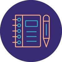 Notebook Line Two Color Circle Icon vector